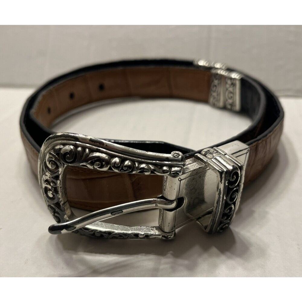 Brighton‎ M 30 Light Brown Leather Belt Silver Tone Buckle 43102 Vintage - Picture 2 of 8